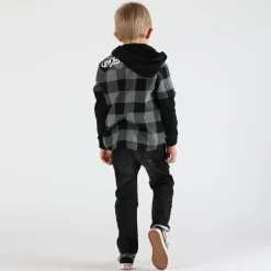 Pantalone da bambino effetto jeans con laccio