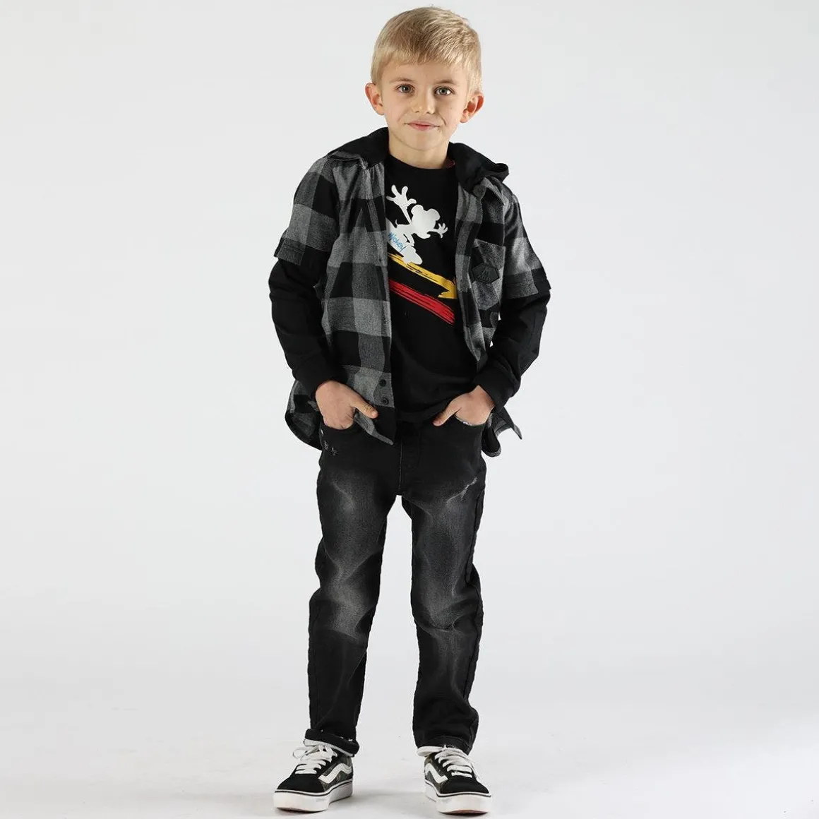 Pantalone da bambino effetto jeans con laccio