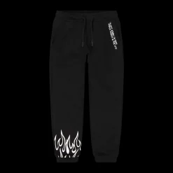 Pantalone da bambino in felpa con stampa fiamme