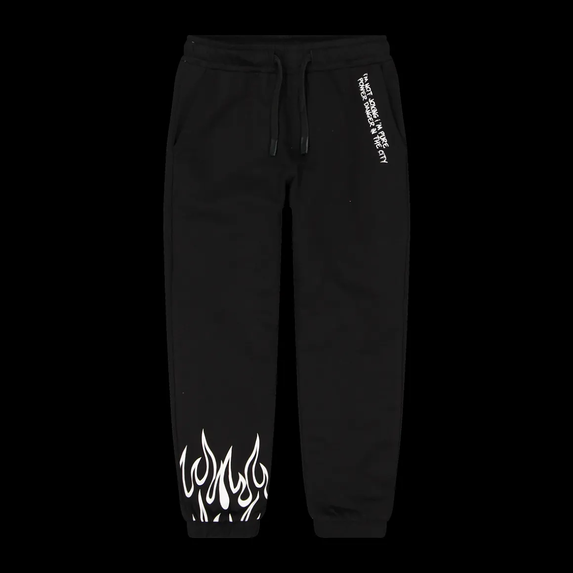 Pantalone da bambino in felpa con stampa fiamme
