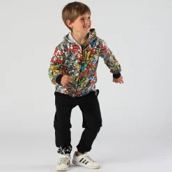 Pantalone da bambino in felpa con stampa fiamme