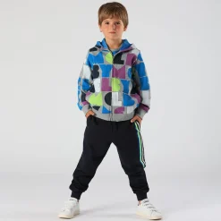 Pantalone da bambino in felpa con bande stampate