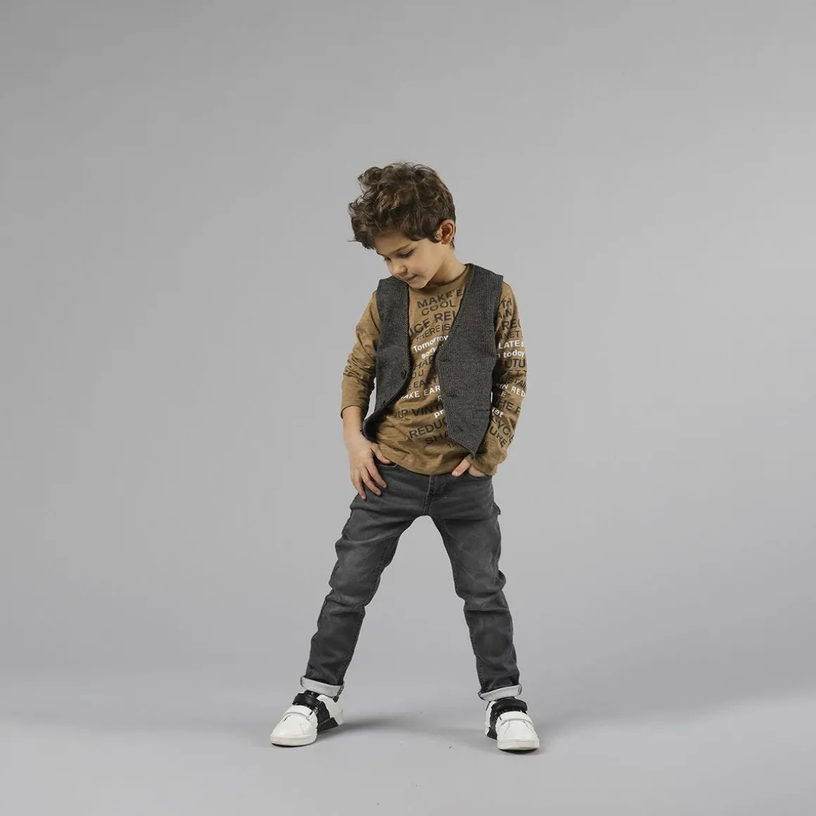 Pantalone da bambino in felpa effetto denim