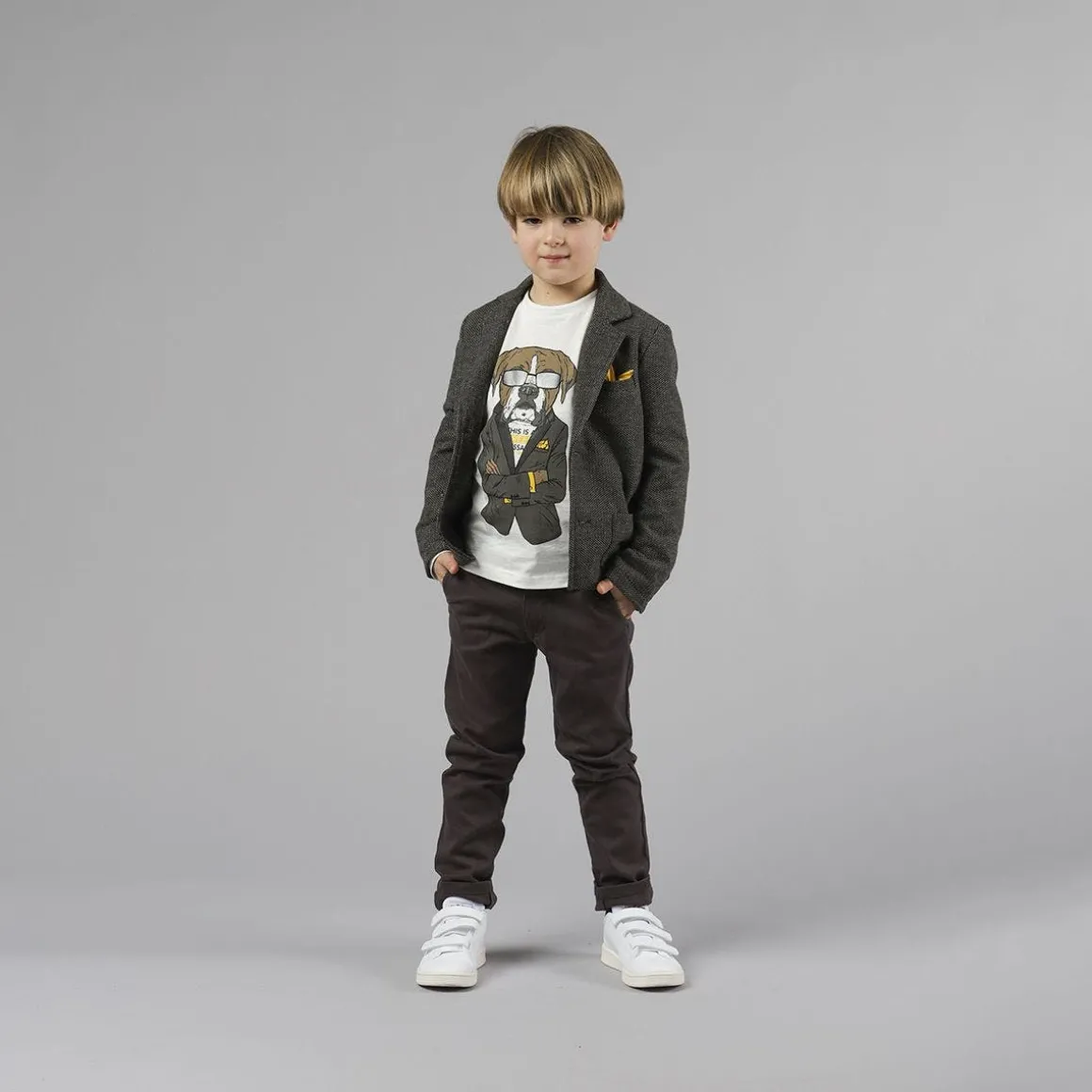 Pantalone da bambino in gabardina elastica