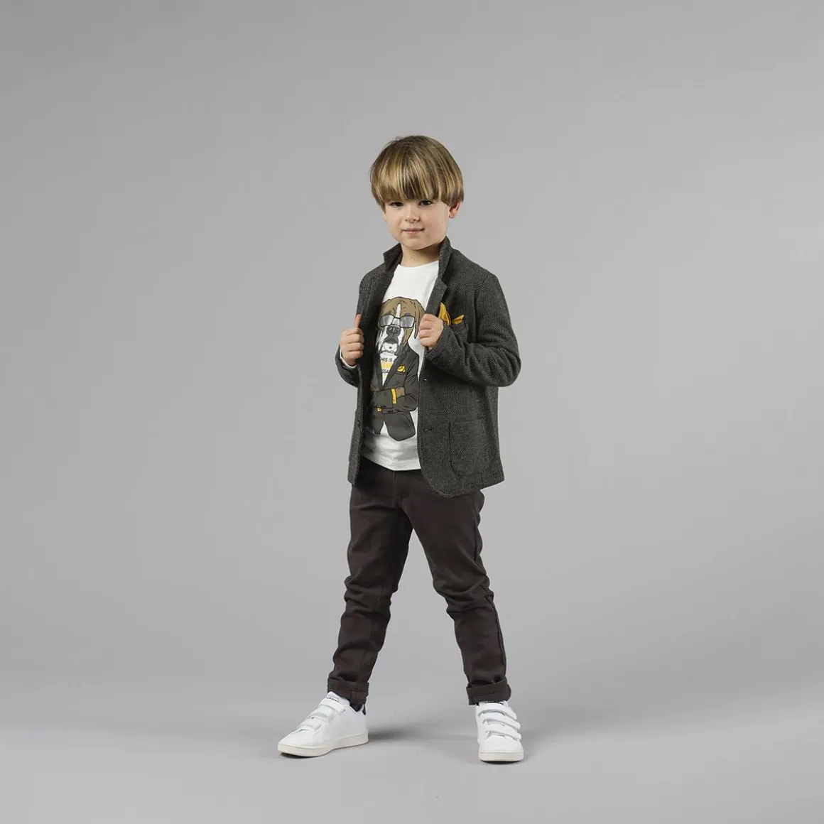 Pantalone da bambino in gabardina elastica