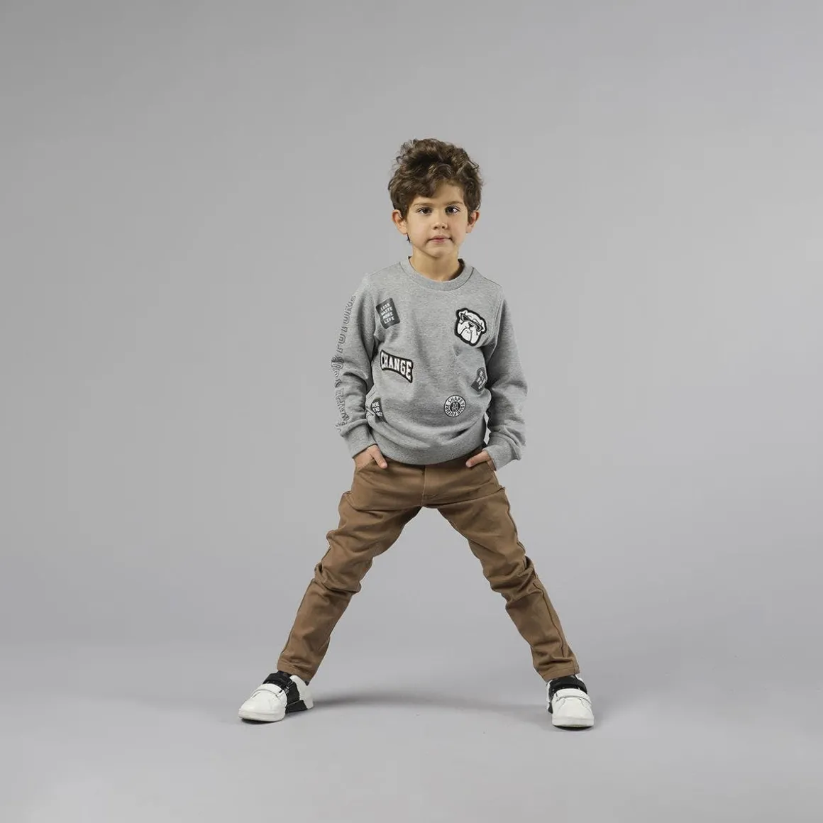 Pantalone da bambino in gabardina elastica