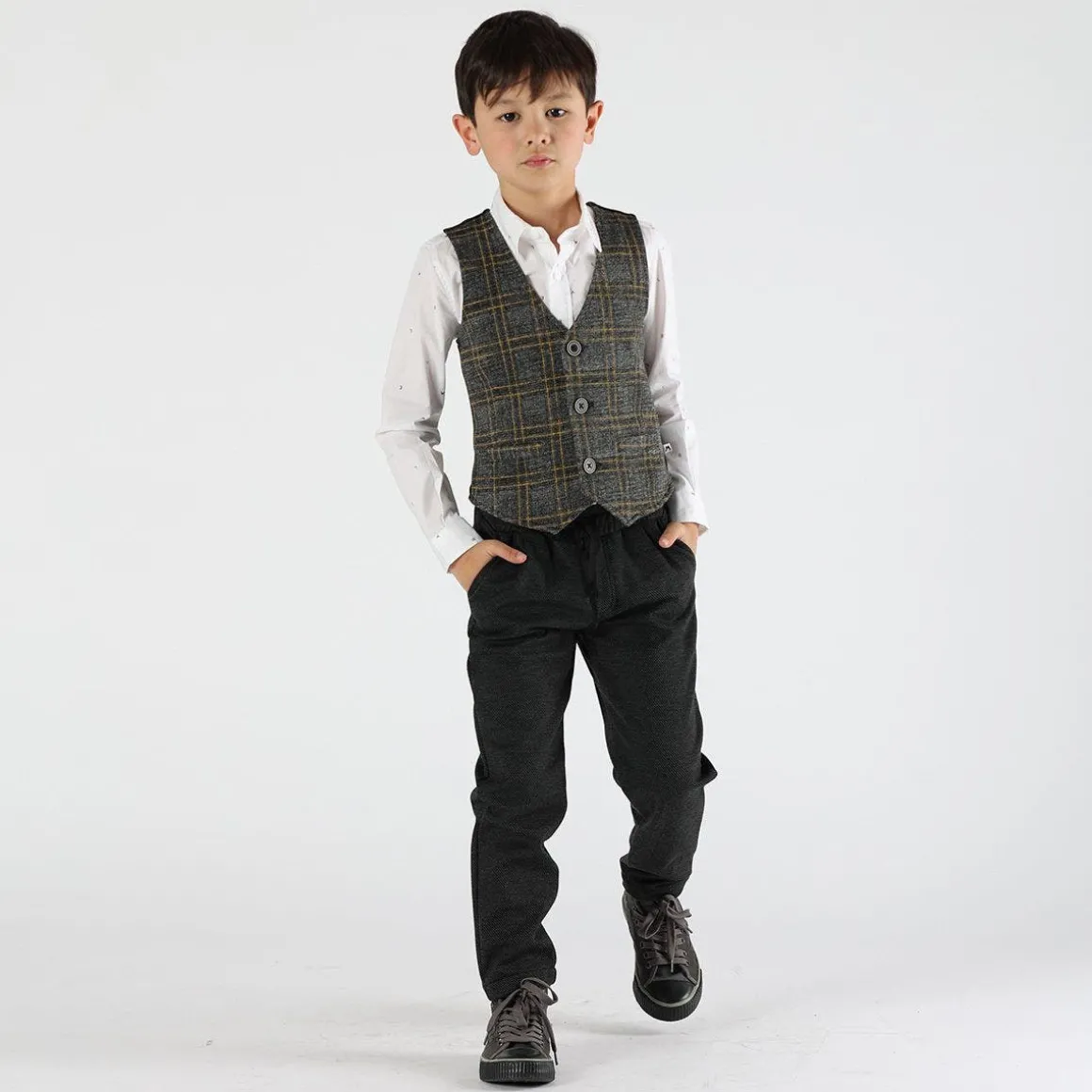 Pantalone da bambino in tessuto diagonale
