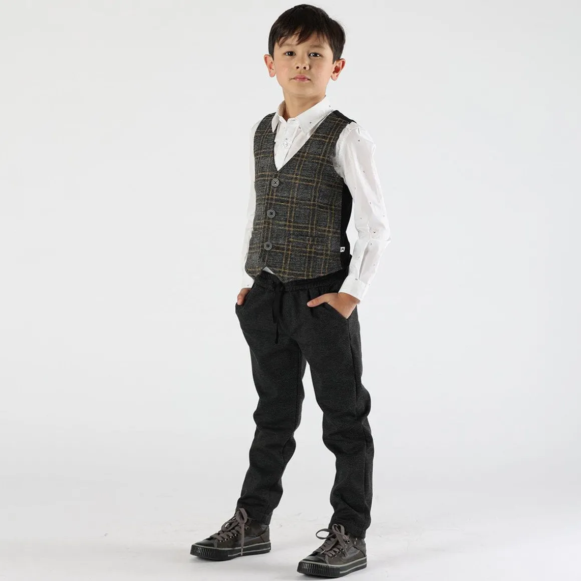 Pantalone da bambino in tessuto diagonale