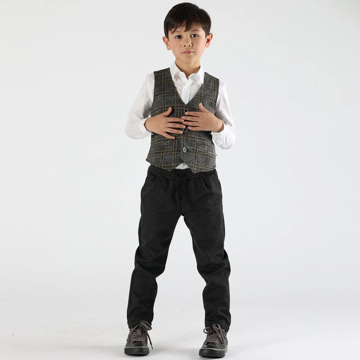 Pantalone da bambino in tessuto diagonale
