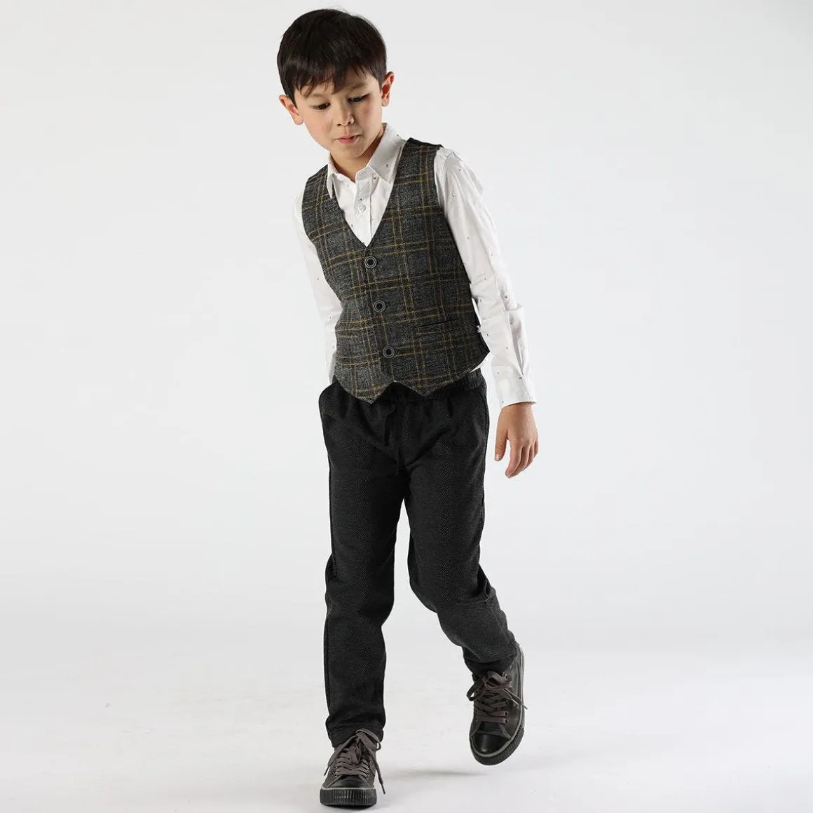 Pantalone da bambino in tessuto diagonale