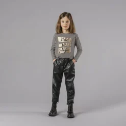 Pantalone ecopelle da bambina