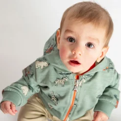 Pantalone elasticizzato da bambino in gabardina stretch