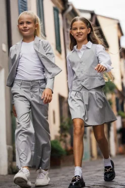 Pantalone gessato per bambina