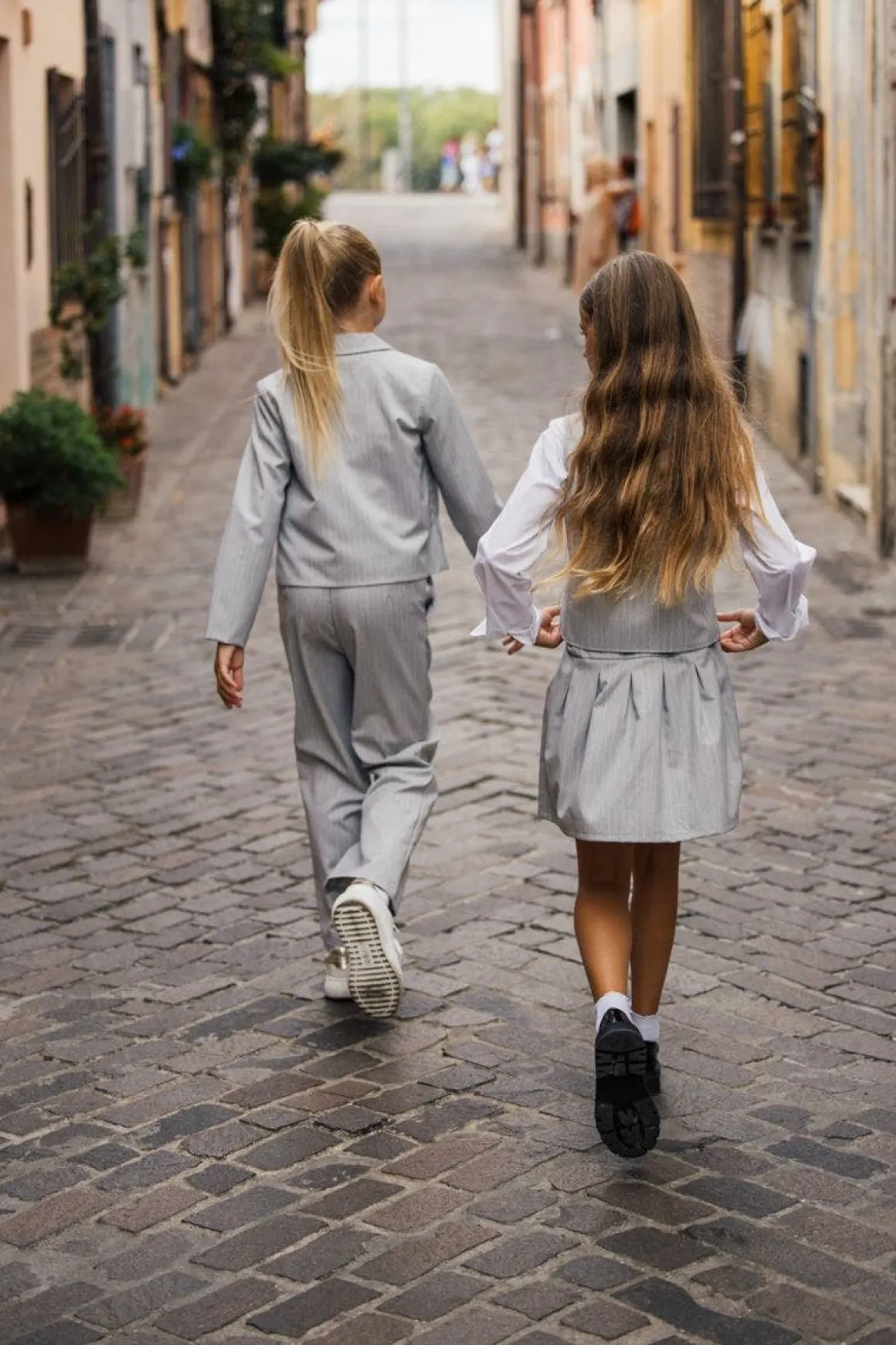 Pantalone gessato per bambina