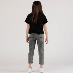 Pantalone in denim mom fit da bambina
