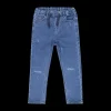 Pantalone in felpa denim con coulisse per bambino