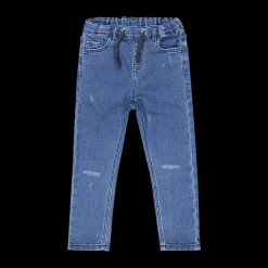 Pantalone in felpa denim con coulisse per bambino
