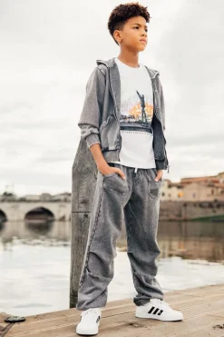 Pantalone in felpa slavata per bambino