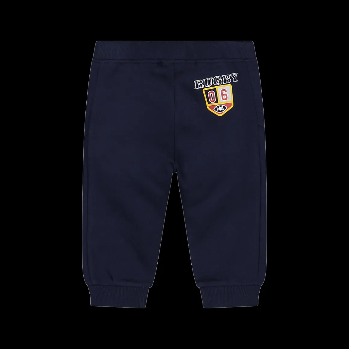 Pantalone in felpa tema rugby da bambino