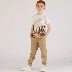Pantalone in gabardina leggera con tasconi bambino