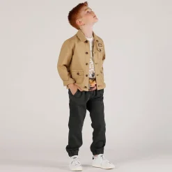 Pantalone in gabardina leggera con tasconi bambino