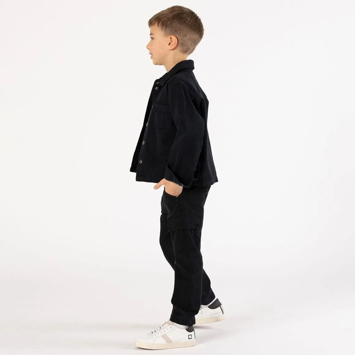 Pantalone in gabardina smerigliata per ragazzo