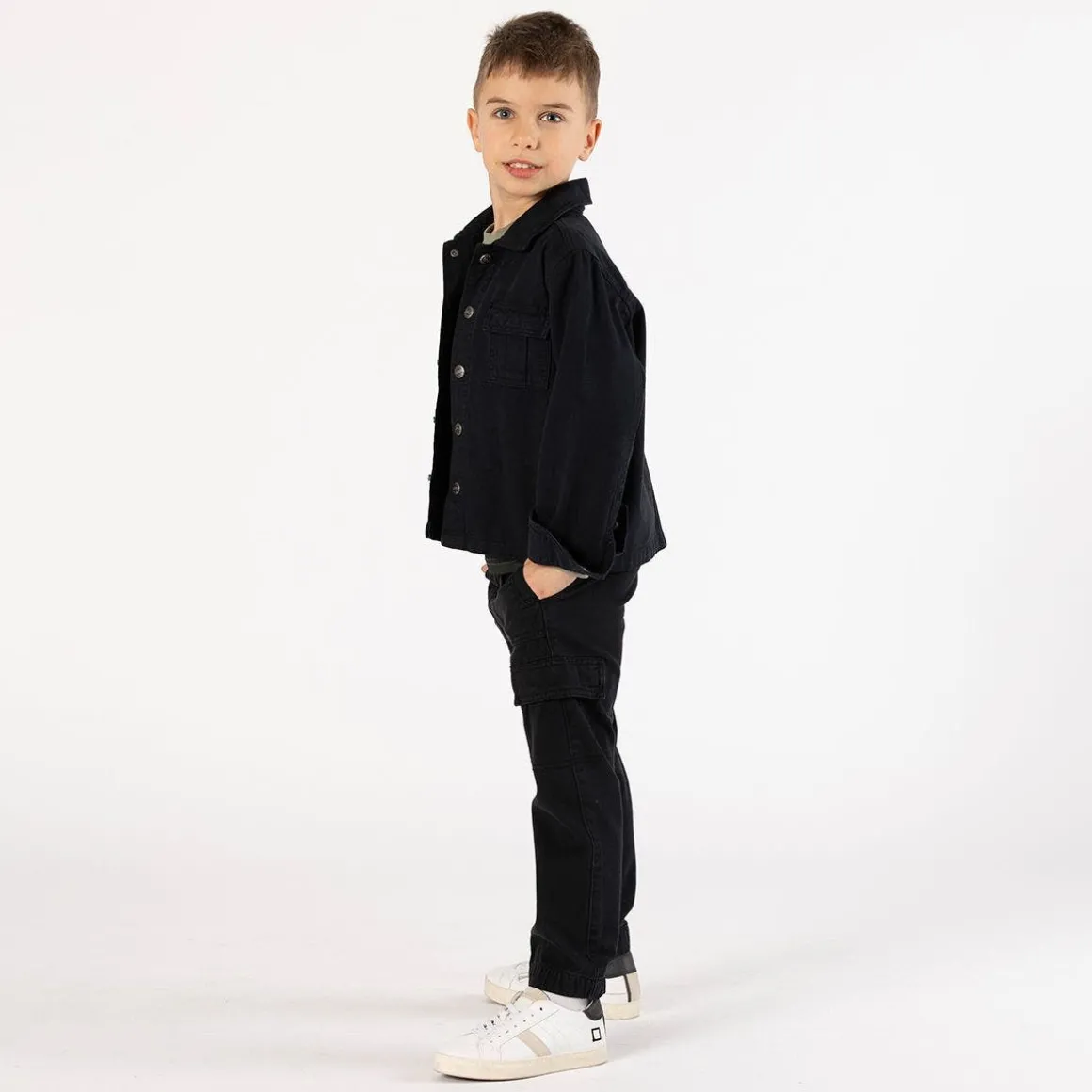 Pantalone in gabardina smerigliata per ragazzo