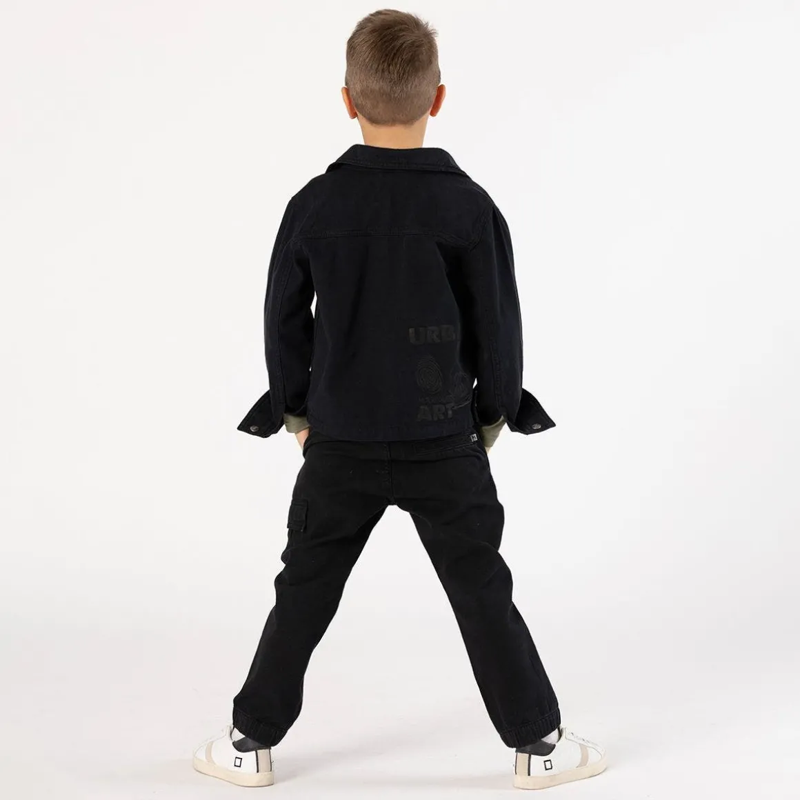 Pantalone in gabardina smerigliata per ragazzo