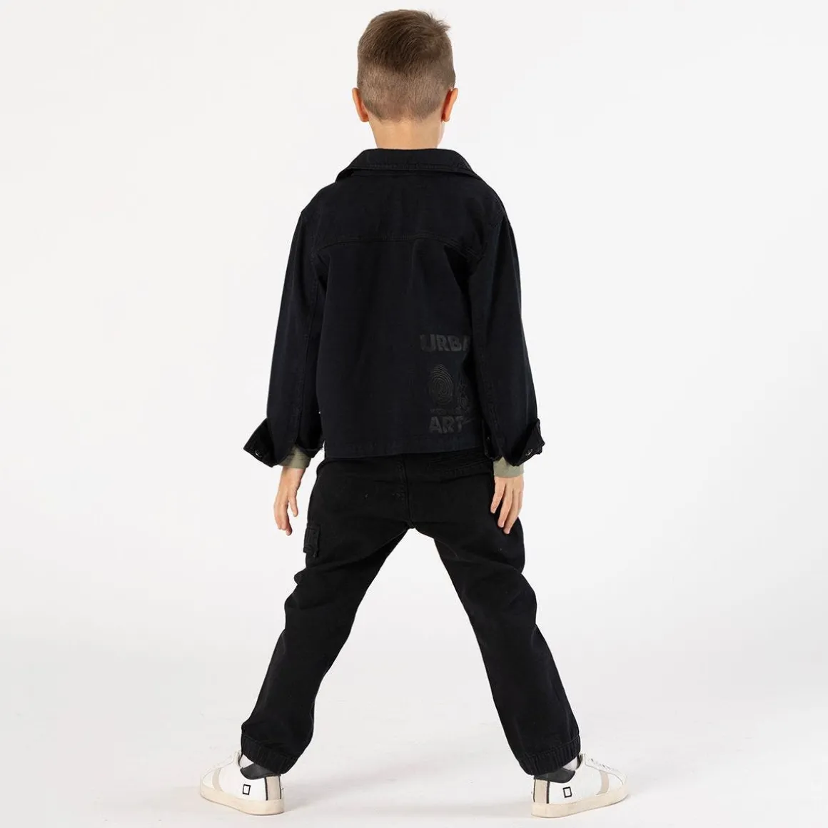 Pantalone in gabardina smerigliata per ragazzo
