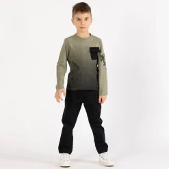 Pantalone in gabardina smerigliata per ragazzo