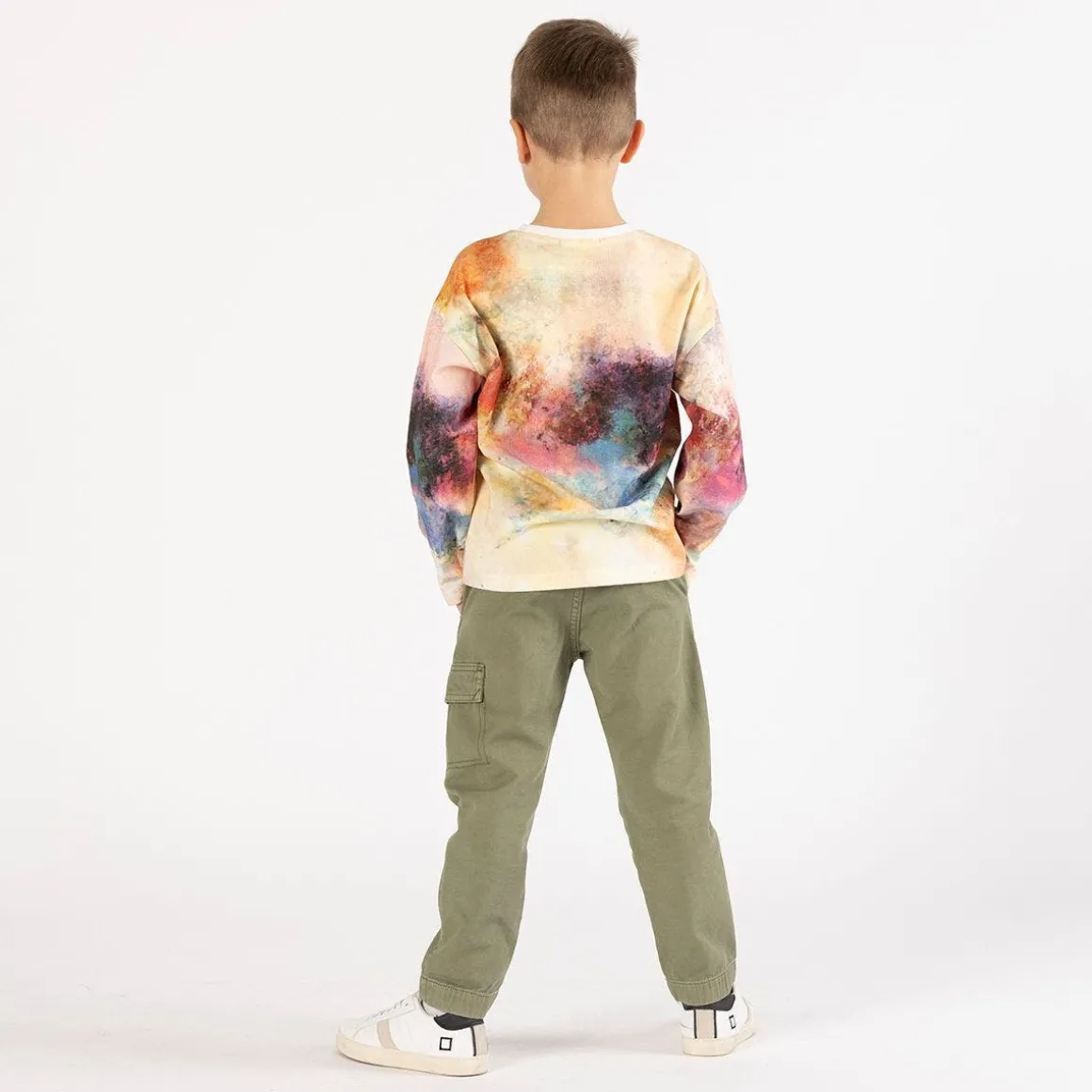 Pantalone in gabardina smerigliata per ragazzo