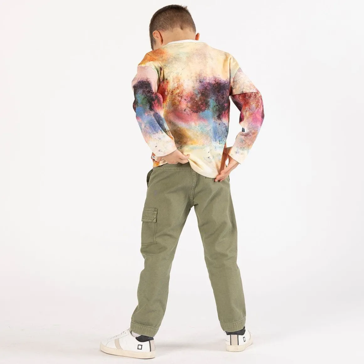 Pantalone in gabardina smerigliata per ragazzo