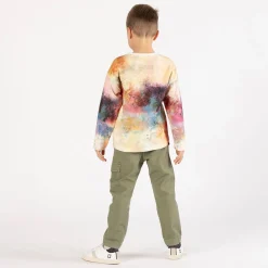 Pantalone in gabardina smerigliata per ragazzo