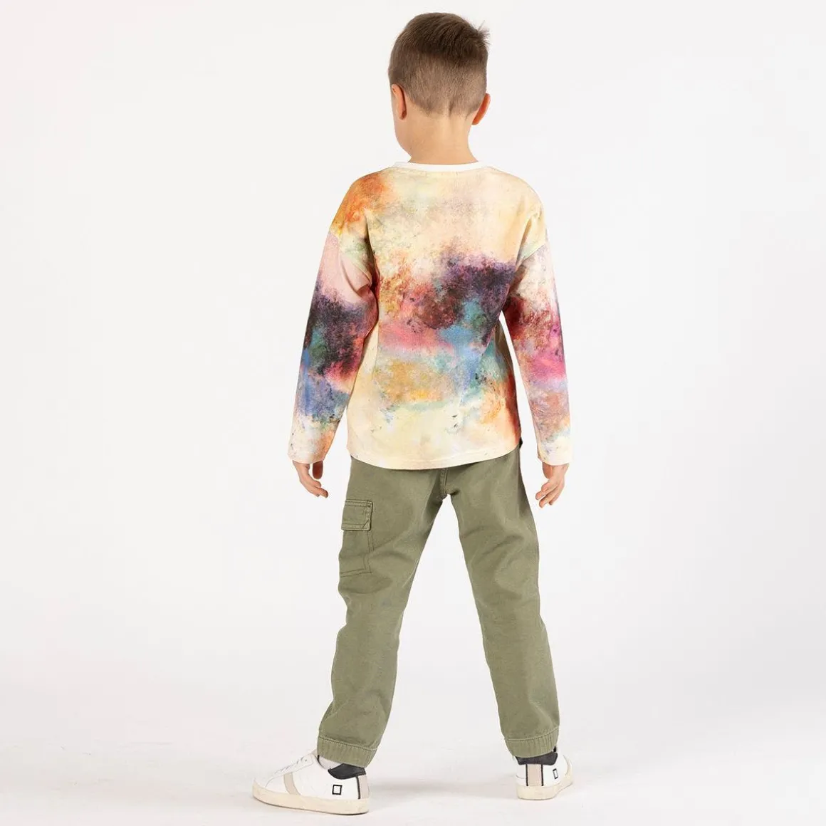Pantalone in gabardina smerigliata per ragazzo