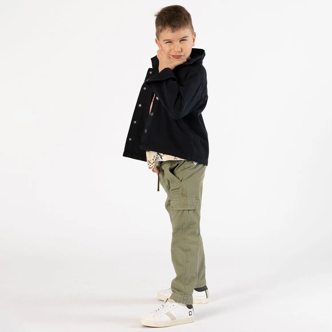 Pantalone in gabardina smerigliata per ragazzo