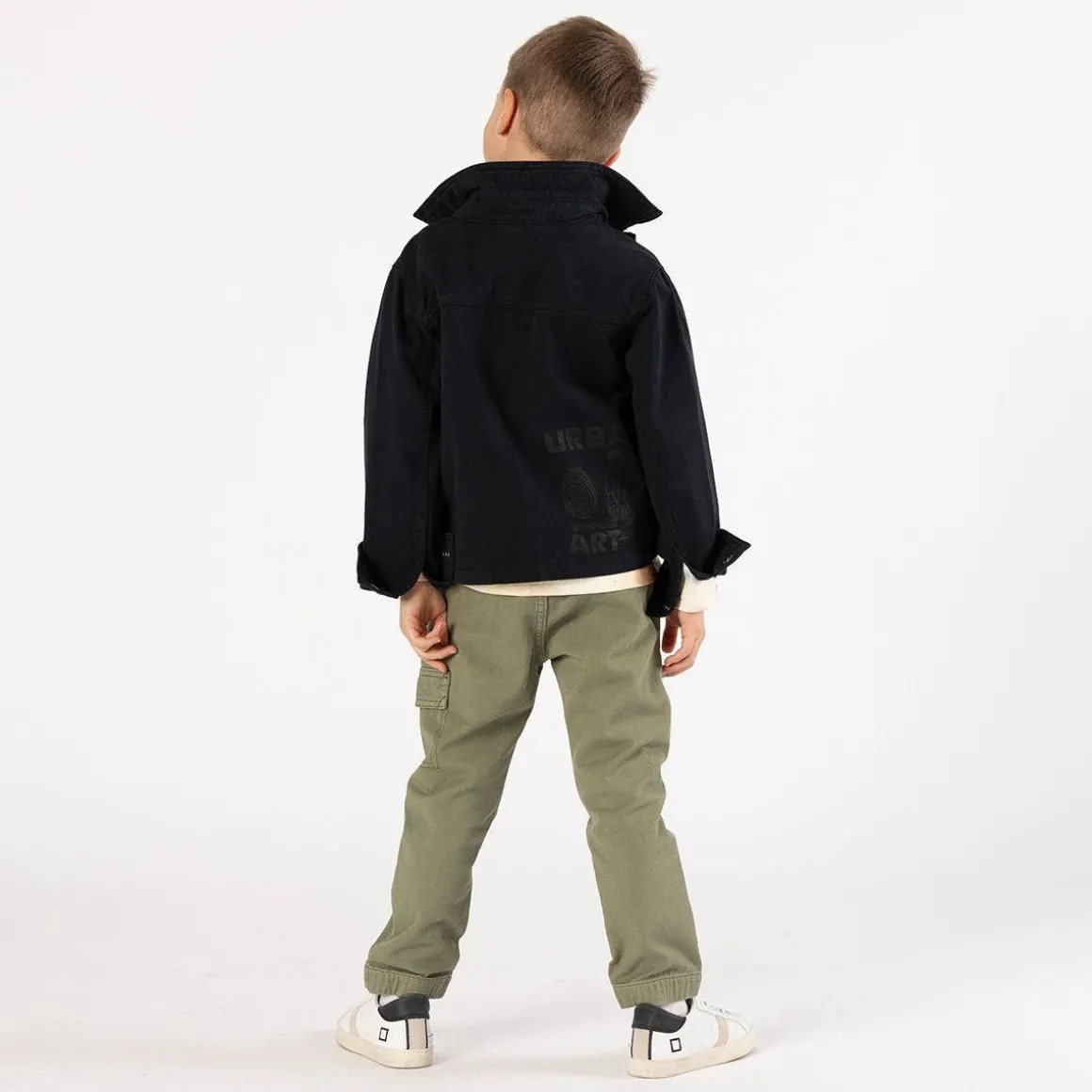 Pantalone in gabardina smerigliata per ragazzo