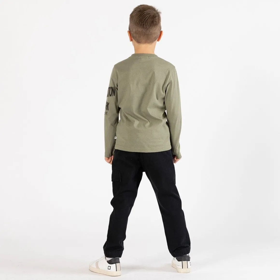 Pantalone in gabardina smerigliata per ragazzo