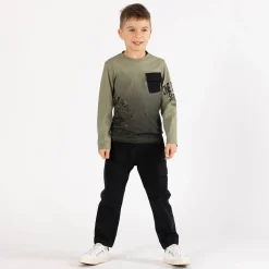 Pantalone in gabardina smerigliata per ragazzo