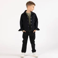 Pantalone in gabardina smerigliata per ragazzo