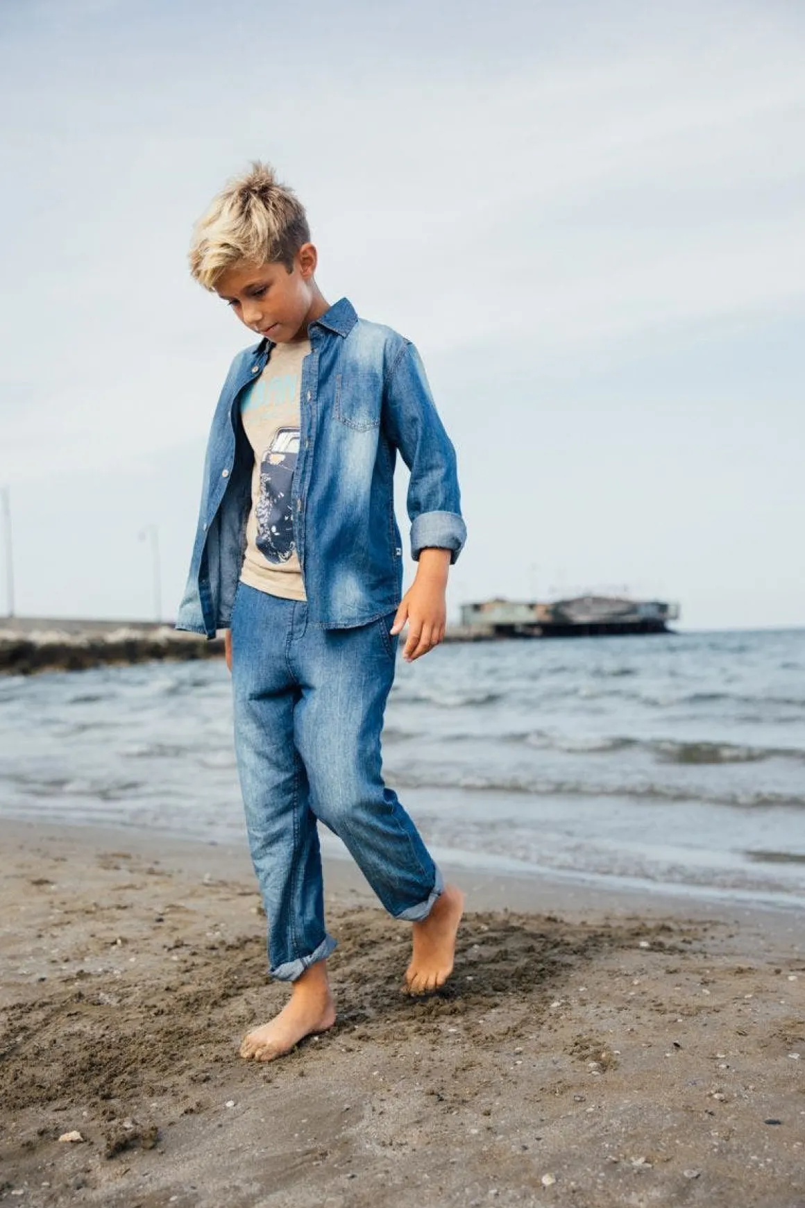 Pantalone in jeans leggero per bambino