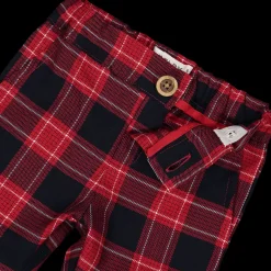 Pantalone in tessuto quadri neonato
