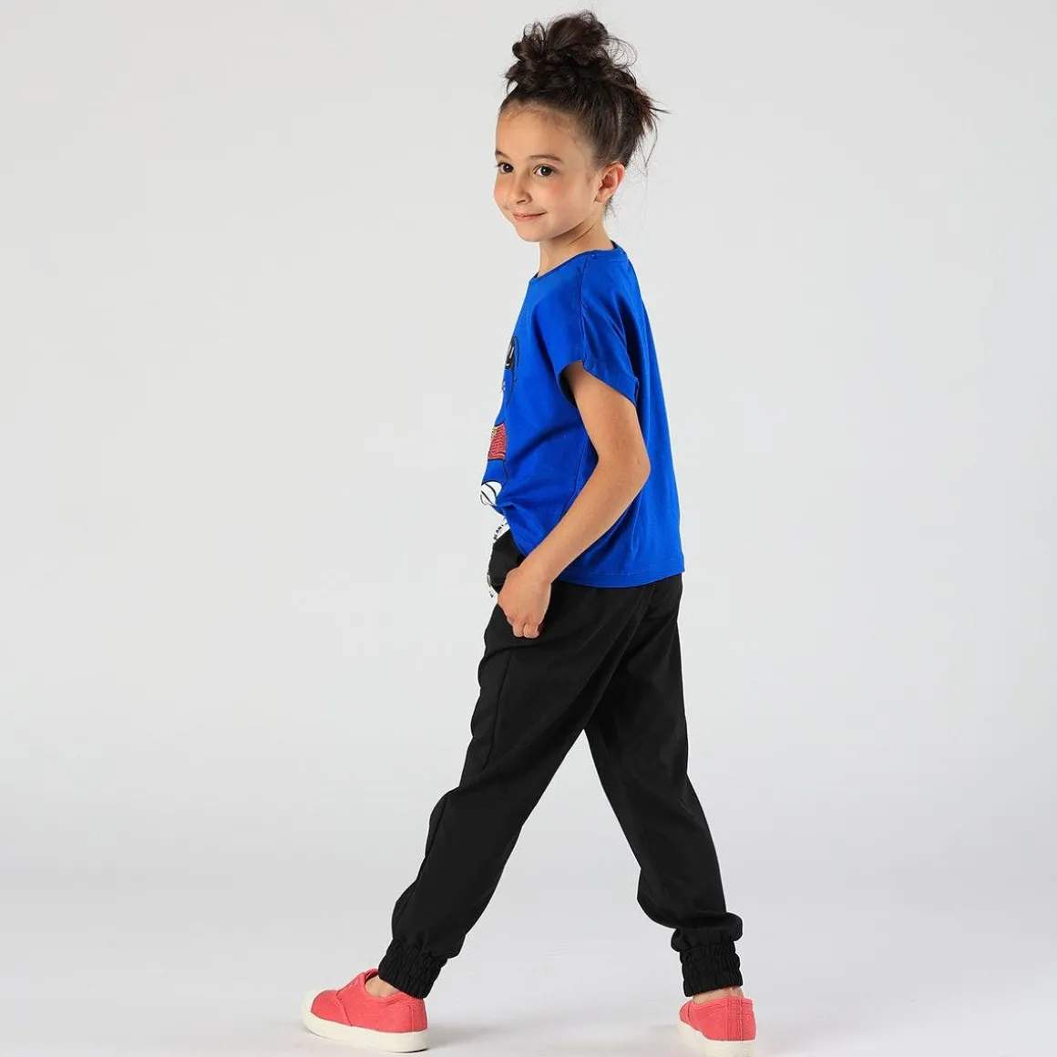 Pantalone in tessuto tecnico da bambina