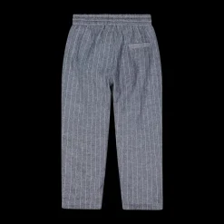 Pantalone lungo da bambino in gessato misto lino
