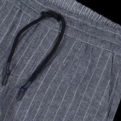 Pantalone lungo da bambino in gessato misto lino