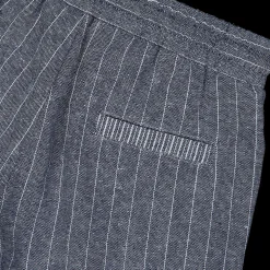 Pantalone lungo da bambino in gessato misto lino