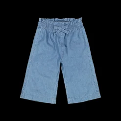 Pantalone lungo in chambray per neonata