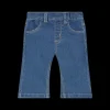 Pantalone lungo in jeans elasticizzato per neonata