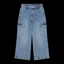 Pantaloni cargo in denim per bambina