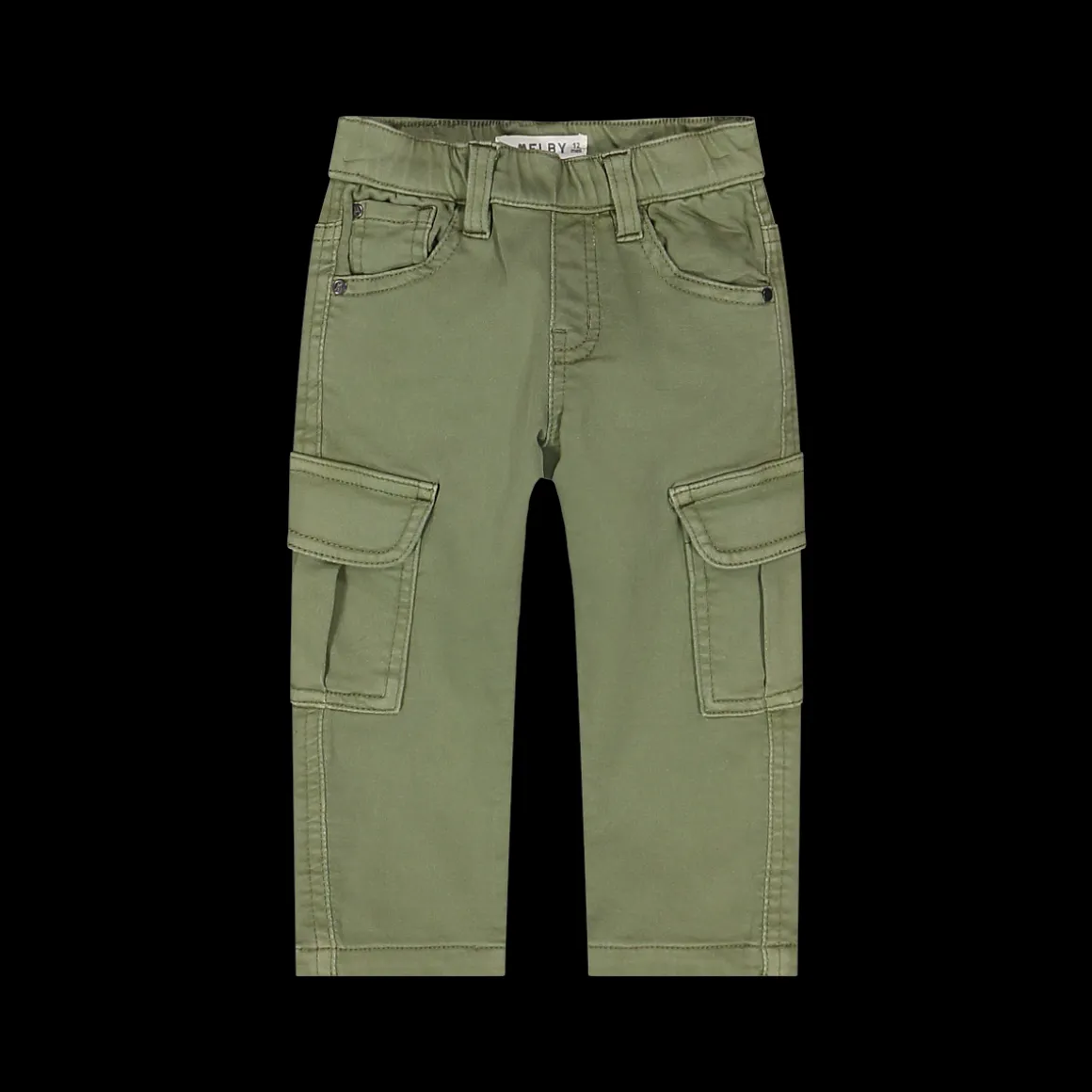 Pantaloni cargo in felpa denim per neonato
