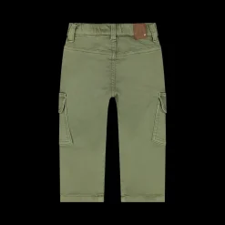 Pantaloni cargo in felpa denim per neonato